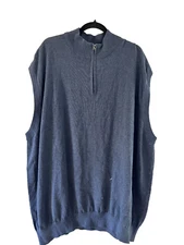 NWT  $78 F/X Fusion Mens Blue 1/4 Zip Sweater Vest Size 4X