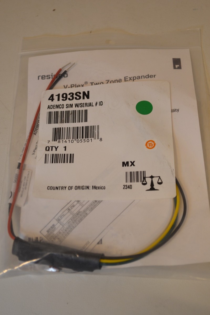 Resideo ADEMCO #193SN SIM w/Serial #ID V-Plex Two Zone Expander