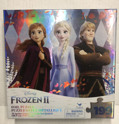 New Disney Frozen 2 Movie ~ 199 Piece Metallic Foil Puzzle Anna Elsa ...