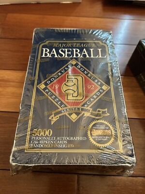 1992 Donruss Baseball Series 1 Factory Sealed Box, 36 Packs, Cal Ripken Auto