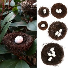Artificial Birds Nest Fake Eggs Toad Vine Woven Straw Roost Creative Home Decor