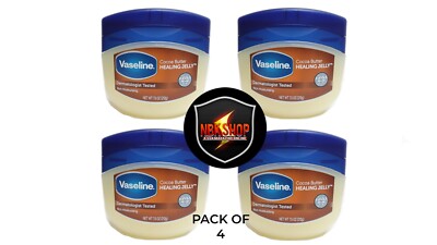 Vaseline Lock In Moisture Cocoa Butter Healing Petroleum Jelly 4 Pack Set 7.5 oz