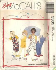 MCCALLS 5335 GIRLS SIZE 2-4 JUMPSUITS/ROMPER, T-SHIRT, HEADBAND SEWING PATTERN