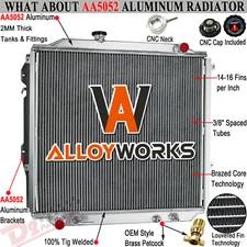 CU1998 3 Row Aluminum Radiator for 1996-2002 1999 Toyota 4Runner 2.7L 3.4L L4 V6