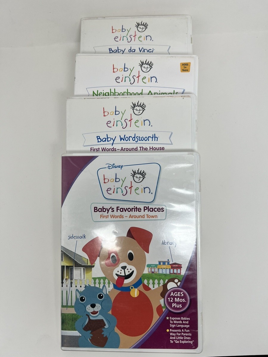 (4) Disney Baby Einstein DVD Lot Wordsworth/Vinci/Places/Animal 1yr+  Educational - Main Image