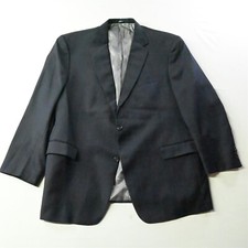 Hart Schaffner Marx 48R Blue Plaid 100 Wool USA Mens Blazer Sport Coat Jacket