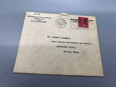 Department of Justice envelope Boston University Law School historic ...