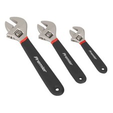 Image of Sealey Adjustable Wrench Set 3pc Ni-Fe Finish AK907