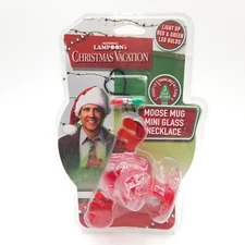 National Lampoon’s Christmas Vacation Moose Mug Mini Glass Necklace New In Box