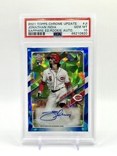2021 Topps Chrome Update  Sapphire Jonathan India RC Rookie Auto PSA 10