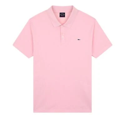 Polo En Coton Bio Paul Shark Piqué Avec Badge Shark C0P1013 113 Couleur Rose - Photo 1/4