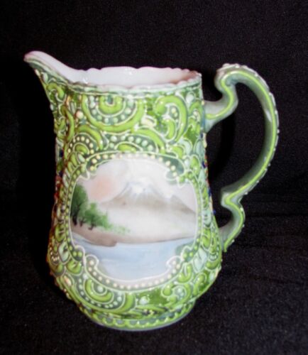 Antique Japanese Moriage Cream Pitcher Nippon Circa 1920 - Picture 1 of 7