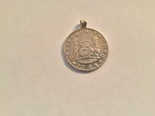 ANTIQUE 1748 VTRAQUE VNUM MEXICO FERDND VI D G HISPAN ET IND REX COIN PENDANT