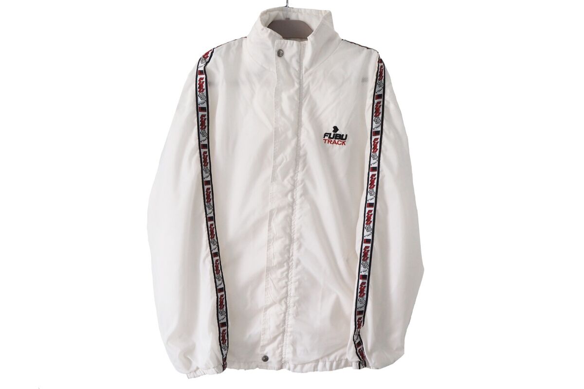 Vintage FUBU Jacket Full Zip Size XL white hip hop style big Vintage FUBU Jacket Full Zip Size XL white hip hop style big