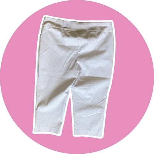 Chicos White Dot Capri Jeans Perfect Stretch Slim Leg Womens Size 2.5 NWT XL - Picture 6 of 8