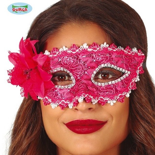 Masquerade Ball Fancy Dress Eye Mask Prom Eyemask Pink fg - Picture 2 of 3