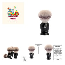 M HLE Classic Silvertip Badger Fiber Brush  High-Grade Black Resin Handle  ...