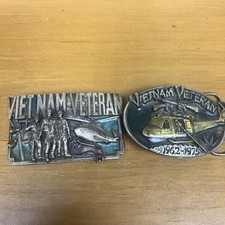 Set 2 Vietnam Veteran Belt Buckles Bergamot 1983-1986 Limited Helicopter
