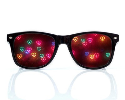 Alternative Imagination Heart Diffraction Glasses - 3D Prism Effect, See Hear...