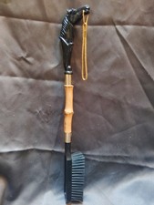 Vintage Faux Wood Horse Head Bamboo Handle Shoe Brush