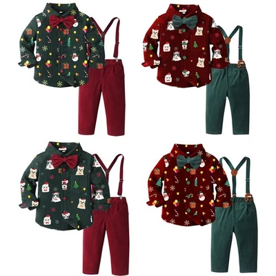 Jungs Anzug Weihnachten Outfits Gentleman Satz Formell Säugling Abend Urlaub - Bild 1 von 3