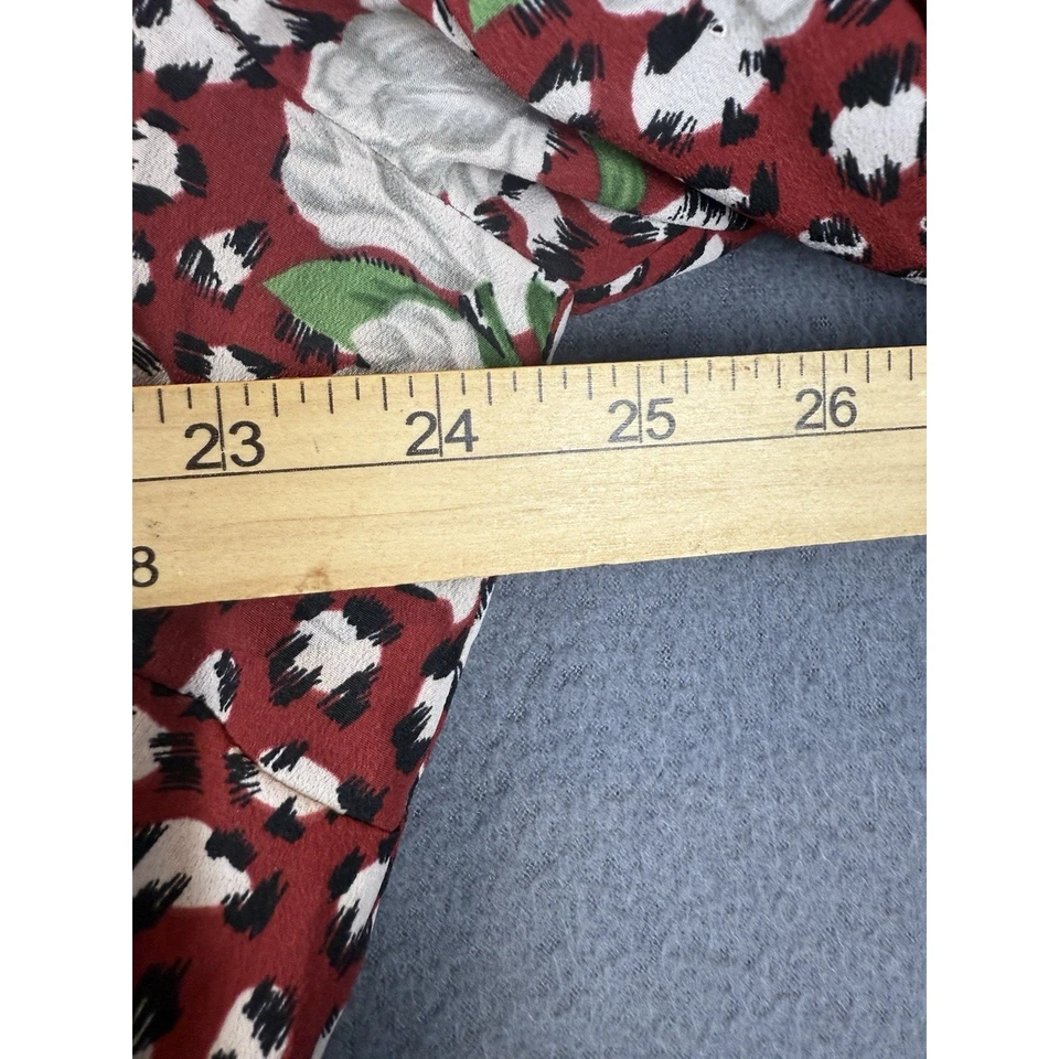 Vestido Floral Eloquii Beige Óxido Negro Estampado Leopardo Manga Larga Abullonada Talla 20 Foto 4 de 4