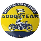 Vintage Motorcycle Tires Sign - Porcelain Gas Pump Station Sign