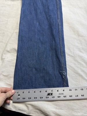 Vintage 70s Flare Jeans Women's 22X31 Blue Bell Bottoms Boho 1979s