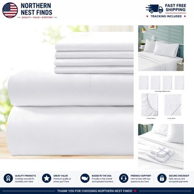 Luxury White Microfiber Bed Sheets - 4-Piece Twin XL Set, Stain & Fade Resistant