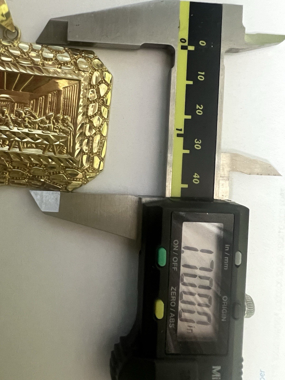 Rectangle Last Supper Textured Nugget  Pendant Re… - image 15