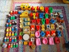 Vintage Fisher Price Little People Lot People Animals + Accessories