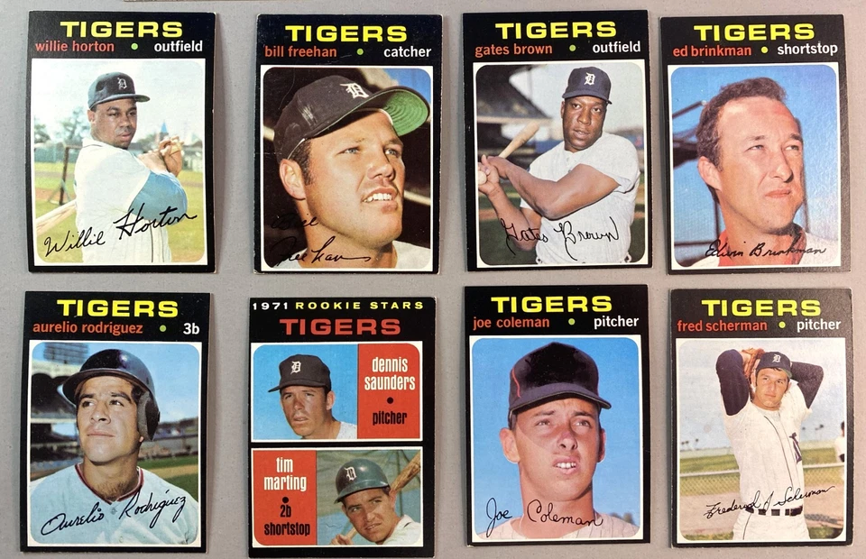 Cartões de beisebol 1971 Topps - DETROIT TIGERS - Lote de 10 - RC - Bom estado 10x - Imagem 3 de 4
