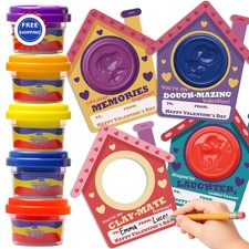 28 Pack Valentine s Day Cards for Kids with Modeling Dough Fun Classroom Gifts