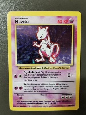 Pokémon Karte Mewtu 10/102 Base Set Holo Deutsch Vintage Pokemon TCG 