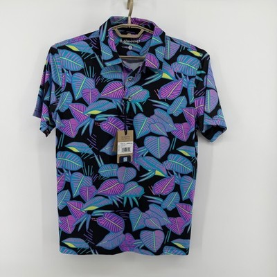 $59 NEW Chubbies Mens Small The Fluorescent Funk Golf Performance Polo Shirt