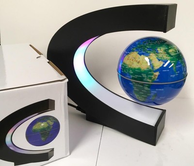 Levitating Desk Globe Night Light Mystery Kinetic Spinning Magic Floating 3D NIB