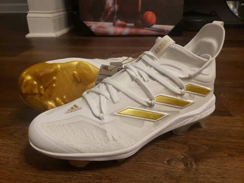 Sz 11.5 Adidas ADIZERO Afterburner NMV TPU Baseball Cleats Men White Gold GZ6513