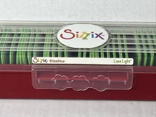 Sizzix Sizzlits Lime Light 35 Dies Alphabet Numbers Punctuation + Storage Case
