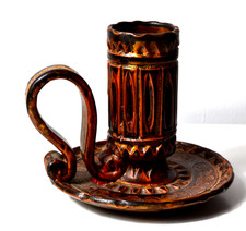 Grand bougeoir Marius Bessone, Vallauris, années 60, très bon état, 15 x 16 cm