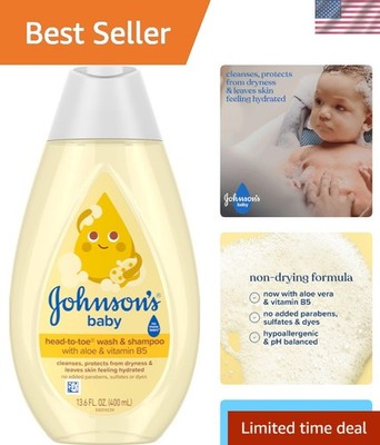 Hypoallergenic 2-in-1 Baby Shampoo & Wash - Johnson's 13.6oz for Delicate Skin