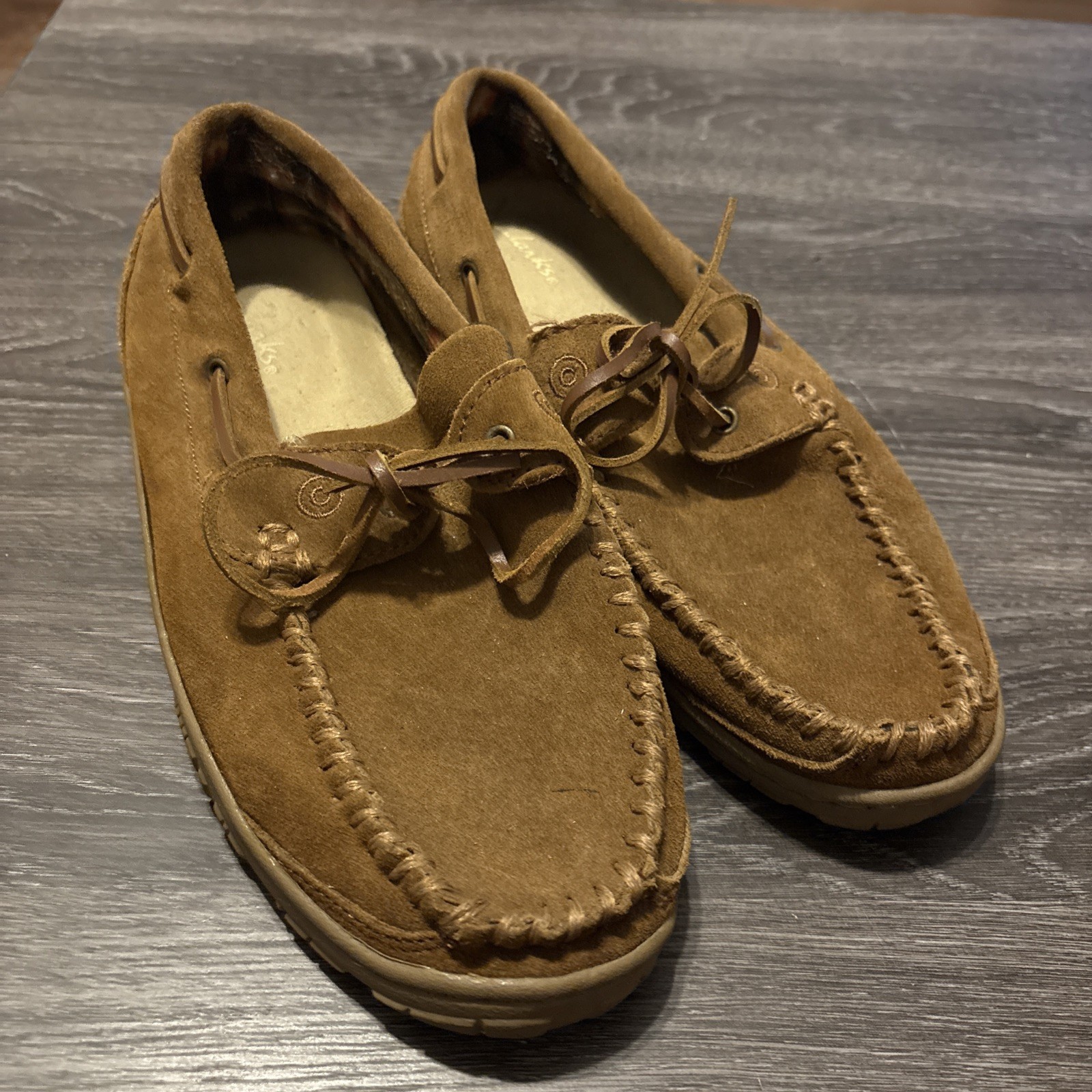 Men’s Clarks Louisville Brown Loafers Size 8M Moccasin Style