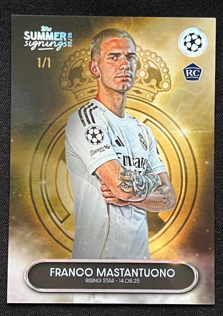 Franco Mastantuono 1/1 RC 2025-26 Topps UCC Summer Signings Rookie Real Madrid