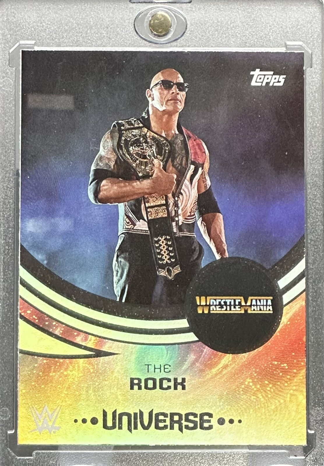 THE ROCK DWAYNE JOHNSON RARE HOLO INSERT REFRACTOR FOIL SPORTS CARD WWE MINT view 4