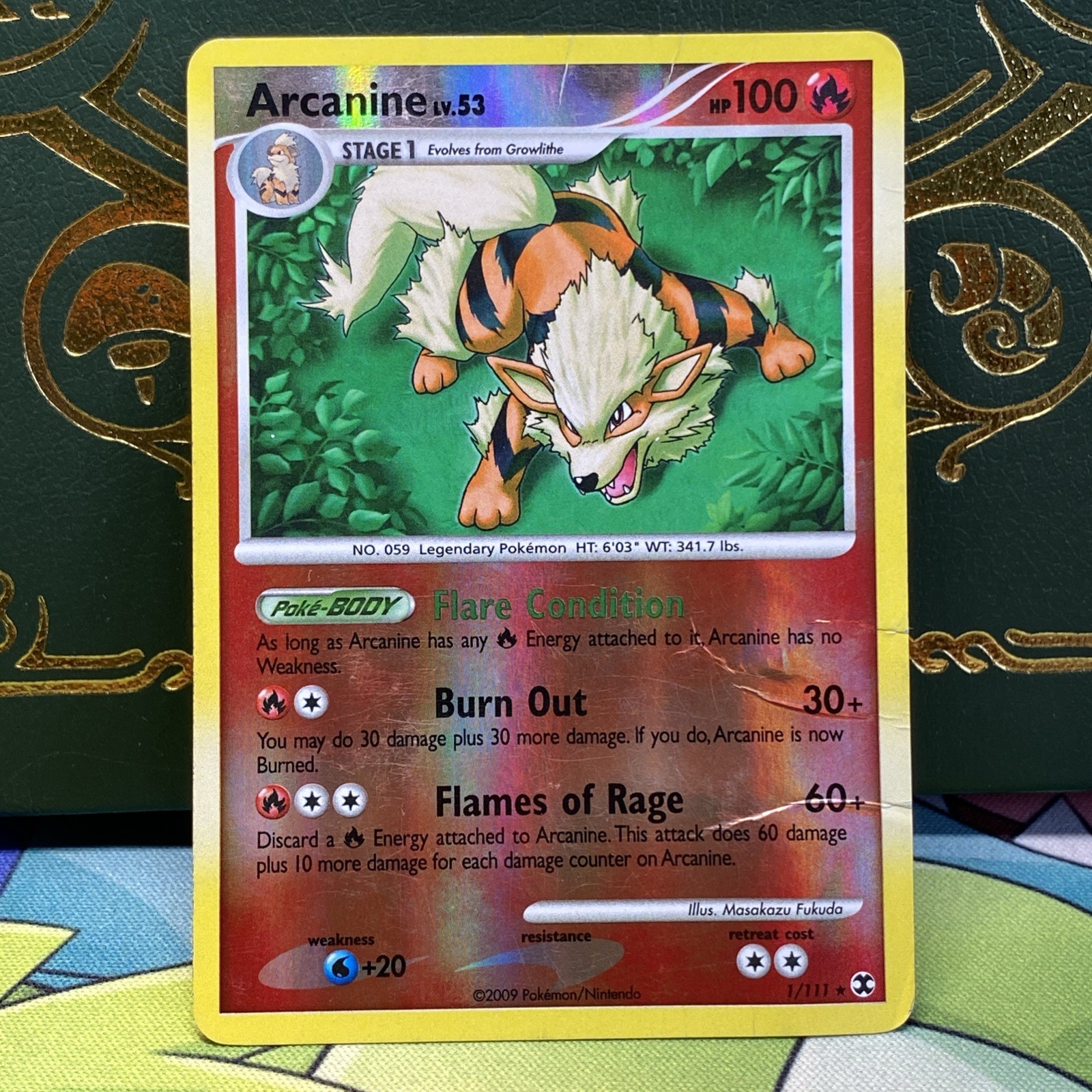 Arcanine 1/111 Reverse Holo Rare Rising Rivals Pokemon English HP