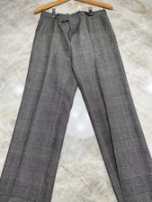 Gucci Plaid Wool Gray Pants