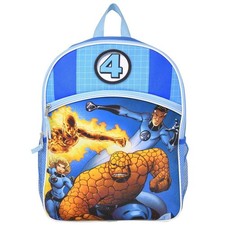 Large Backpack - Marvel - Fantastic Four 4 Blue 16" w/front pocket School NEW