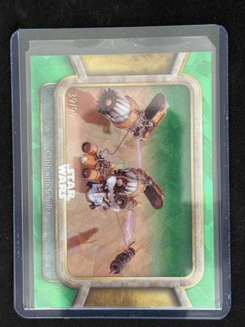 2024 Chrome Sapphire Star Wars #51 Clash with Sebulba Green /99