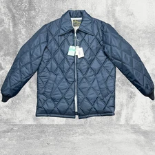 Vintage 70s Cal Craft Work Jacket Mens Medium Fits L Diamond Quilted Nylon USA