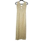 Vintage Y2K Scala S Ivory Silk Beaded Full Length Glam Dress Bridal Formal