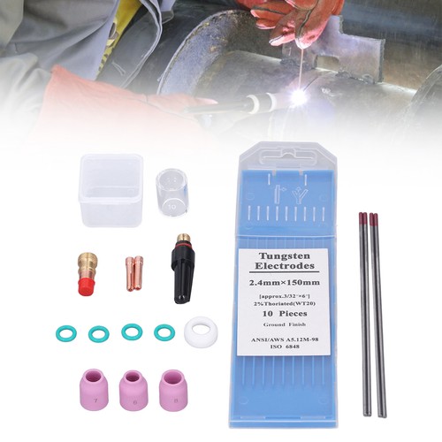 Juego de electrodos de boquilla de lente de gas de soldadura taza de vidrio aislante accesorios antorcha TIG - Imagen 13 de 22